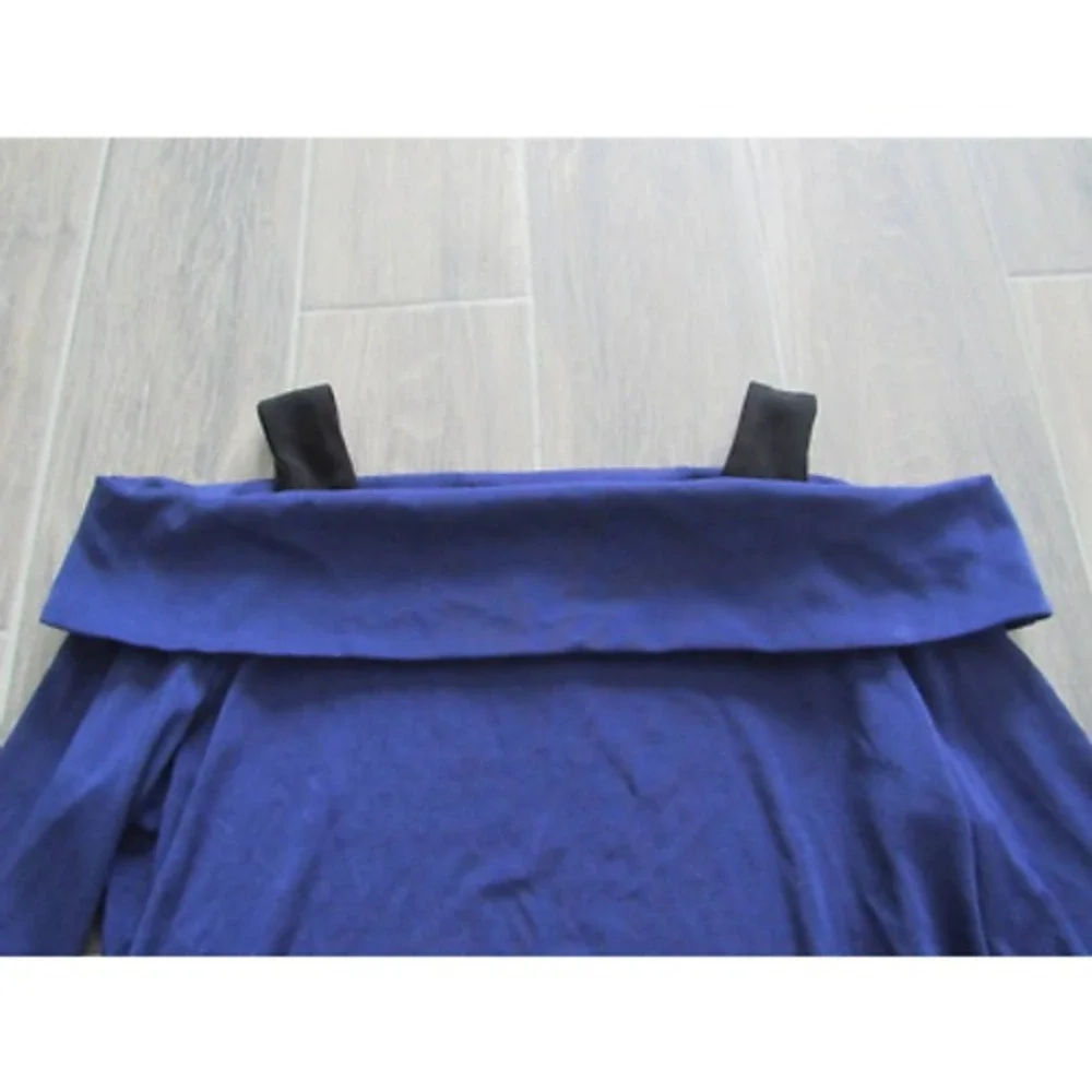 Chico's Cold-Shoulder Top Women's Size 3 Purple Acetate Blend Preppy - Picture 2 of 8